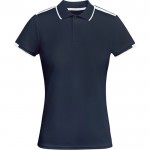 Polo de poliéster de manga corta para mujer bicolor 140 g/m2 Roly color azul marino