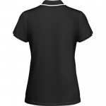 Polo de poliéster de manga corta para mujer bicolor 140 g/m2 Roly color negro segunda vista trasera