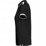 Polo de poliéster de manga corta para mujer bicolor 140 g/m2 Roly color negro vista lateral