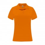 Polo técnico de punto piqué en poliéster 150 g/m2 para mujer Roly color naranja fluorescente