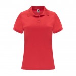Polo técnico de punto piqué en poliéster 150 g/m2 para mujer Roly color rojo