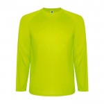 Camiseta deportiva manga larga de poliéster de hombre 150 g/m2 Roly color amarillo fluorescente