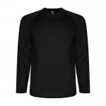 Camiseta deportiva manga larga de poliéster de hombre 150 g/m2 Roly color negro