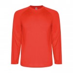 Camiseta deportiva manga larga de poliéster de hombre 150 g/m2 Roly color rojo
