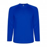 Camiseta deportiva manga larga de poliéster de hombre 150 g/m2 Roly color azul