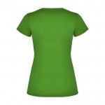 Camiseta técnica de punto piqué para mujer 150 g/m2 Roly color verde manzana segunda vista trasera
