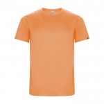 Camiseta técnica de 50% poliéster reciclado para hombre 135 g/m2 Roly color naranja fluorescente