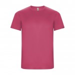 Camiseta técnica de 50% poliéster reciclado para hombre 135 g/m2 Roly color fucsia fluorescente