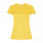 Camiseta técnica de 50% poliéster reciclado para mujer 135 g/m2 Roly color amarillo