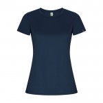 Camiseta técnica de 50% poliéster reciclado para mujer 135 g/m2 Roly color azul marino