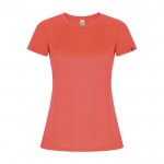 Camiseta técnica de 50% poliéster reciclado para mujer 135 g/m2 Roly color coral