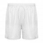 Pantalón corto deportivo de poliéster 100% unisex 140 g/m2 Roly color blanco