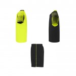 Conjunto deportivo de poliéster unisex con 2 camisetas 140 g/m2 Roly color amarillo fluorescente vista lateral