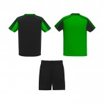 Conjunto deportivo de poliéster unisex con 2 camisetas 140 g/m2 Roly color verde segunda vista trasera