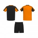 Conjunto deportivo de poliéster unisex con 2 camisetas 140 g/m2 Roly color naranja segunda vista trasera