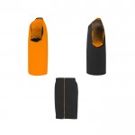 Conjunto deportivo de poliéster unisex con 2 camisetas 140 g/m2 Roly color naranja vista lateral
