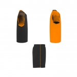 Conjunto deportivo de poliéster unisex con 2 camisetas 140 g/m2 Roly color naranja segunda vista lateral