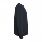 Jersey unisex de algodón orgánico y poliéster reciclado 300 g/m2 Roly color azul marino segunda vista lateral