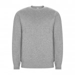 Jersey unisex de algodón orgánico y poliéster reciclado 300 g/m2 Roly color gris claro jaspeado