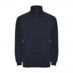 Sudadera de algodón y poliéster con media cremallera 280 g/m2 Roly color azul marino