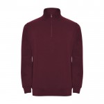 Sudadera de algodón y poliéster con media cremallera 280 g/m2 Roly color burdeos