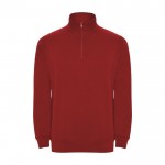 Sudadera de algodón y poliéster con media cremallera 280 g/m2 Roly color rojo