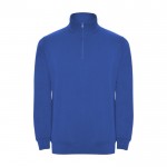 Sudadera de algodón y poliéster con media cremallera 280 g/m2 Roly color azul real