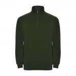 Sudadera de algodón y poliéster con media cremallera 280 g/m2 Roly color verde botella