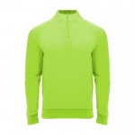 Jersey deportivo con media cremallera de poliéster 200 g/m2 Roly color verde fluorescente