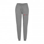 Pantalón deportivo de algodón y poliéster de mujer 280 g/m2 Roly color gris claro jaspeado vista impresión serigrafía