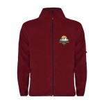 Sudadera polar de poliéster con cremallera completa 300 g/m2 Roly color burdeos vista impresión serigrafía