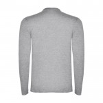 Camiseta de 100% algodón en punto para hombre 160 g/m2 Roly color gris claro jaspeado segunda vista trasera