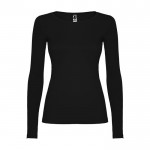Camiseta para mujer de 100% algodón en punto 160 g/m2 Roly color negro