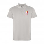Polo unisex de manga corta con acabado lavado 200 g/m2 Roly Cobain color gris vista impresión serigrafía