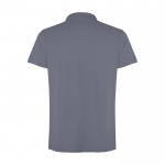 Polo unisex de manga corta con acabado lavado 200 g/m2 Roly Cobain color gris oscuro segunda vista trasera