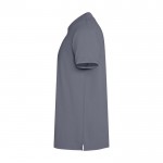 Polo unisex de manga corta con acabado lavado 200 g/m2 Roly Cobain color gris oscuro vista lateral