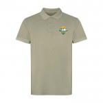 Polo unisex de manga corta con acabado lavado 200 g/m2 Roly Cobain color caqui vista impresión serigrafía