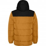 Chaqueta unisex bicolor estilo plumón de poliéster con capucha Roly color marrón segunda vista trasera