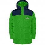 Chaqueta unisex bicolor estilo plumón de poliéster con capucha Roly color verde bosque