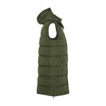 Chaleco térmico acolchado de poliéster con capucha para mujer Roly color verde militar segunda vista lateral