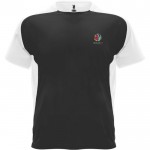 Camiseta deportiva unisex en manga corta de poliéster 140 g/m2 Roly color negro vista impresión serigrafía