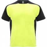 Camiseta deportiva unisex en manga corta de poliéster 140 g/m2 Roly color amarillo fluorescente