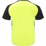 Camiseta deportiva unisex en manga corta de poliéster 140 g/m2 Roly color amarillo fluorescente segunda vista trasera