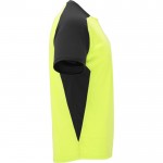 Camiseta deportiva unisex en manga corta de poliéster 140 g/m2 Roly color amarillo fluorescente segunda vista lateral