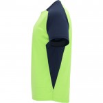 Camiseta deportiva unisex en manga corta de poliéster 140 g/m2 Roly color verde lima vista lateral