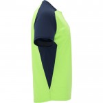 Camiseta deportiva unisex en manga corta de poliéster 140 g/m2 Roly color verde lima segunda vista lateral