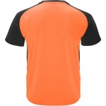 Camiseta deportiva unisex en manga corta de poliéster 140 g/m2 Roly color naranja segunda vista trasera