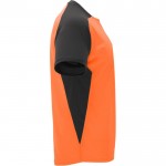 Camiseta deportiva unisex en manga corta de poliéster 140 g/m2 Roly color naranja segunda vista lateral