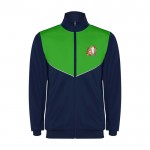 Chándal unisex de poliéster bicolor con colores a juego 225 g/m2 Roly color verde vista impresión serigrafía