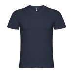 Camiseta de manga corta de algodón cuello en V de hombre 155 g/m2 Roly color azul marino